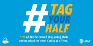 #TagYourHalf. 57% of drivers would stop using their phones behind the wheel if asked by a friend.