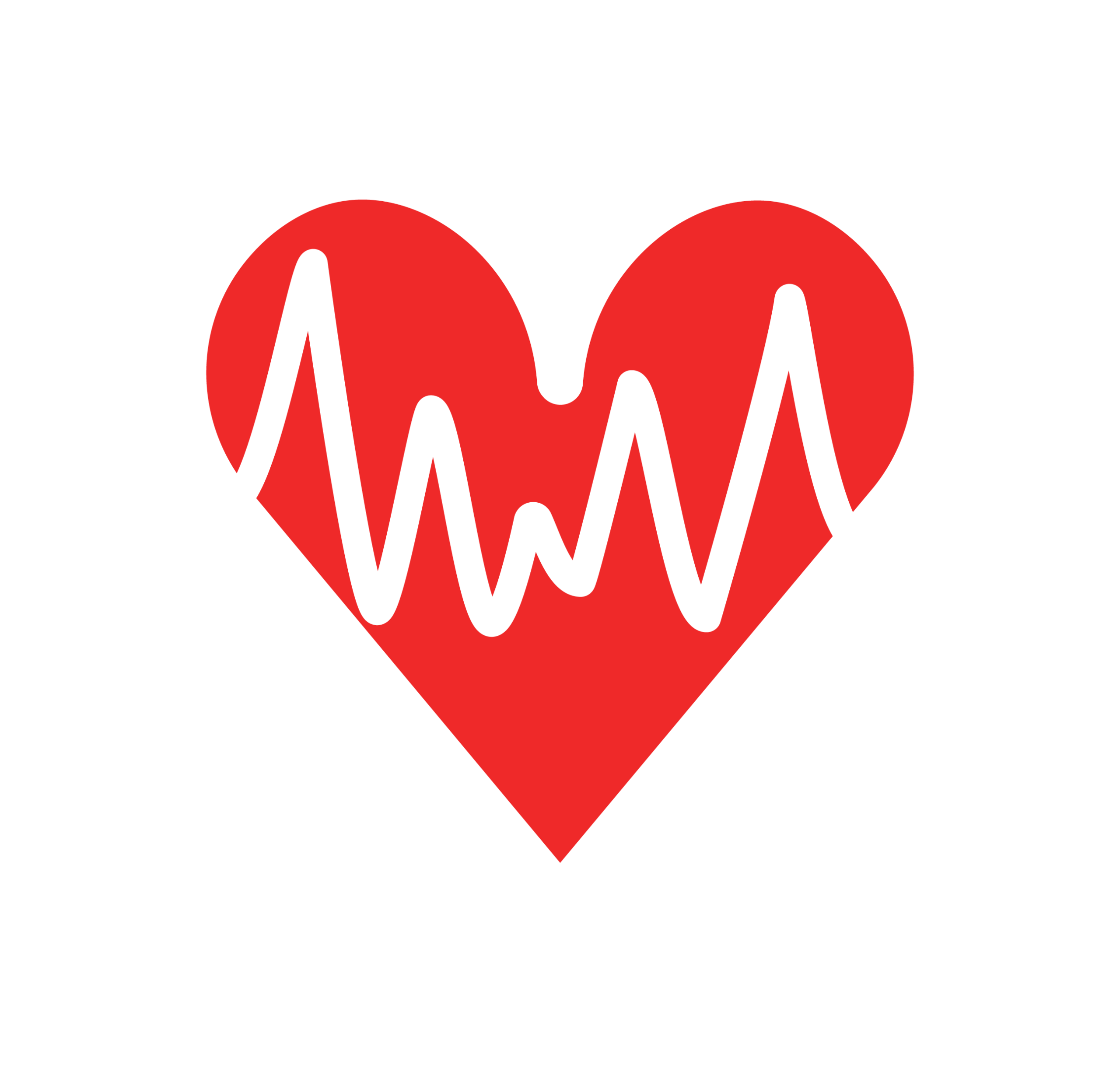 Heart shape with heart monitor line through the center.