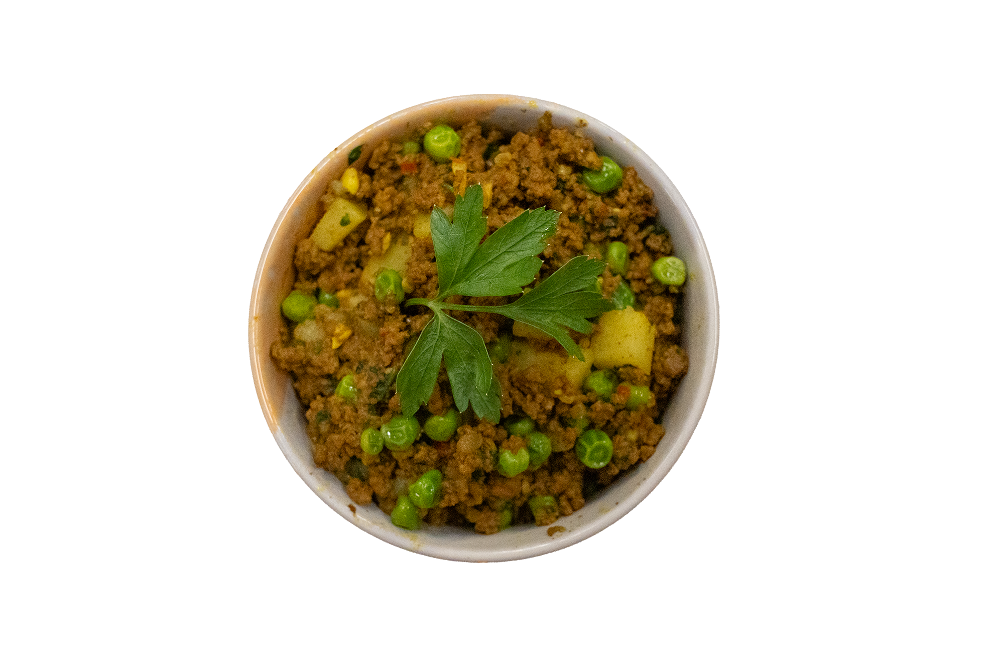 Beef curry in a bowl.