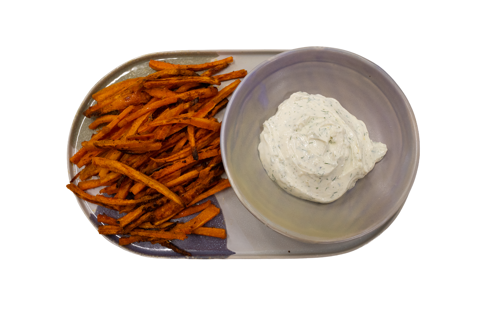 Carrot fries and dip.